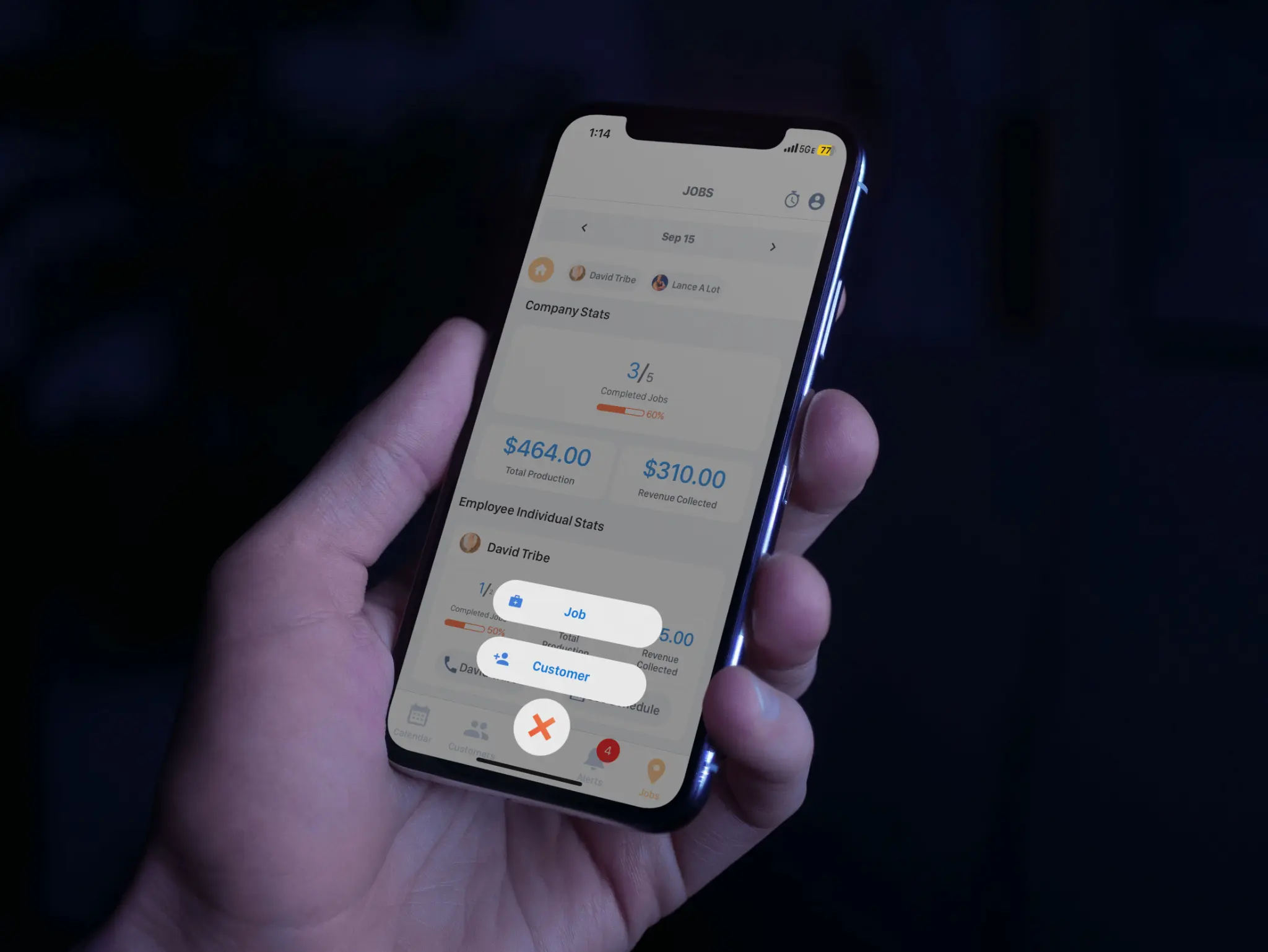 Add customer from tech app